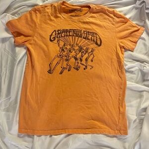 60s Band Grateful Dead Orange Tee with Black Logo Men’s L